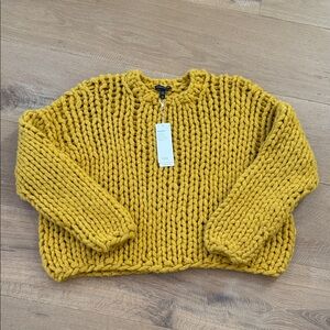 Eileen Fisher Yellow Chunky Knit Alpaca Sweater